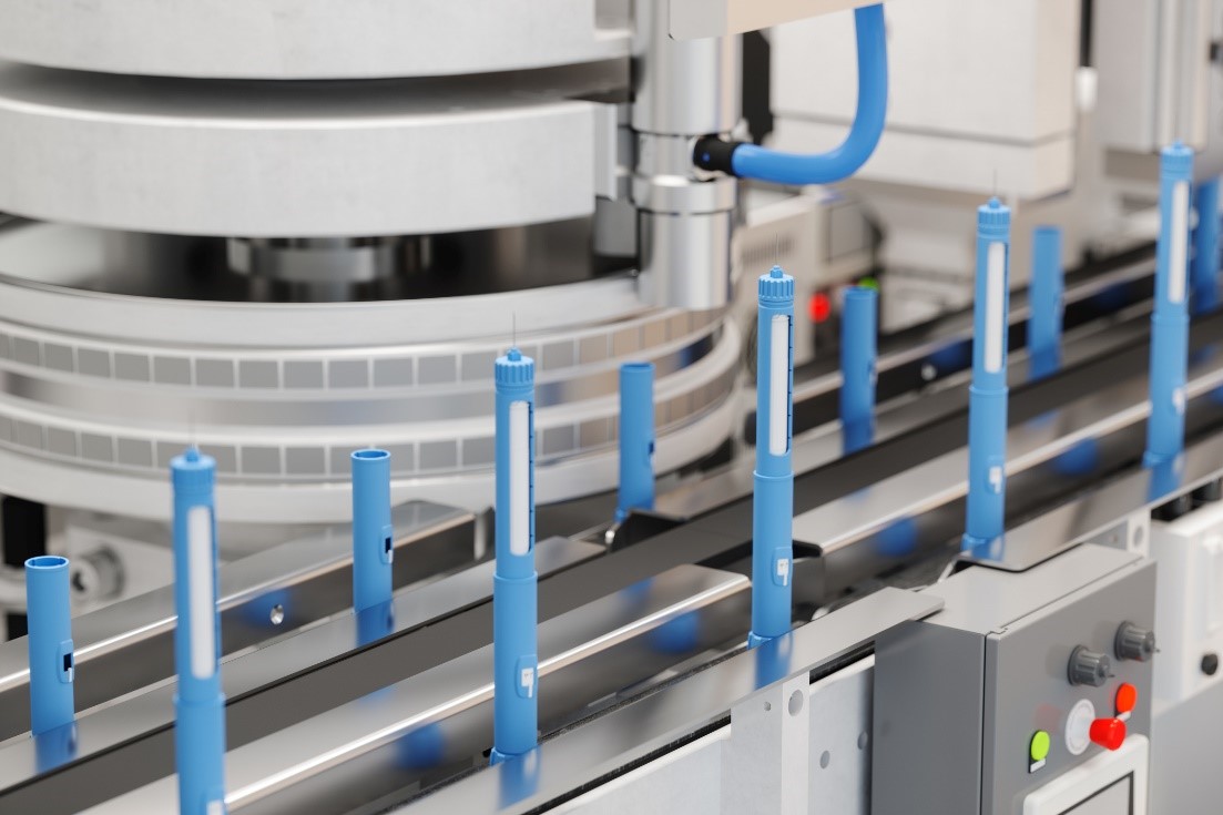 compounded semaglutide on a conveyor belt